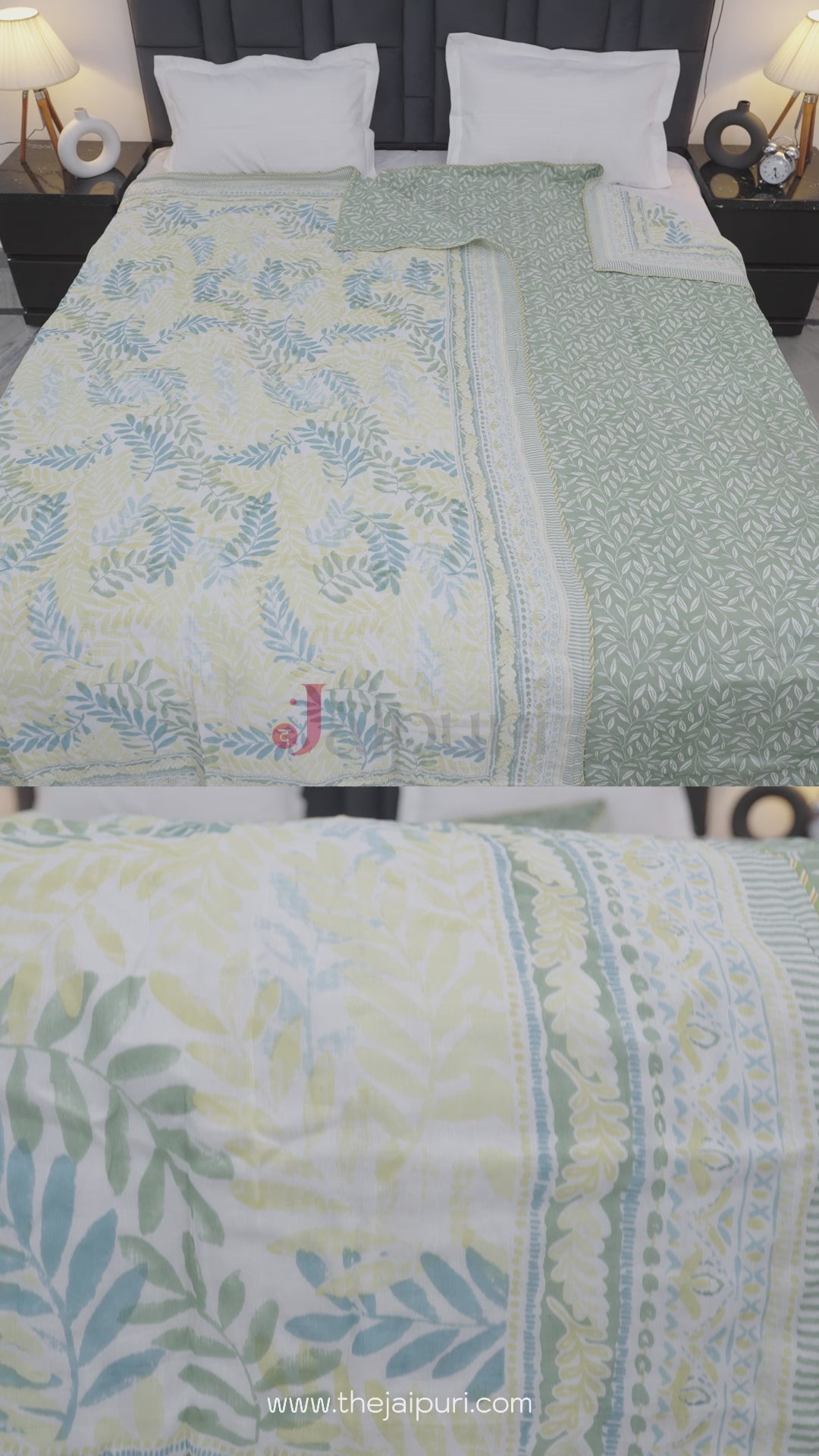 Jaipuri Dohar Blanket (Set of 2) | 100% Mulmul Cotton | Block Print | Single Bed - Aishwarya